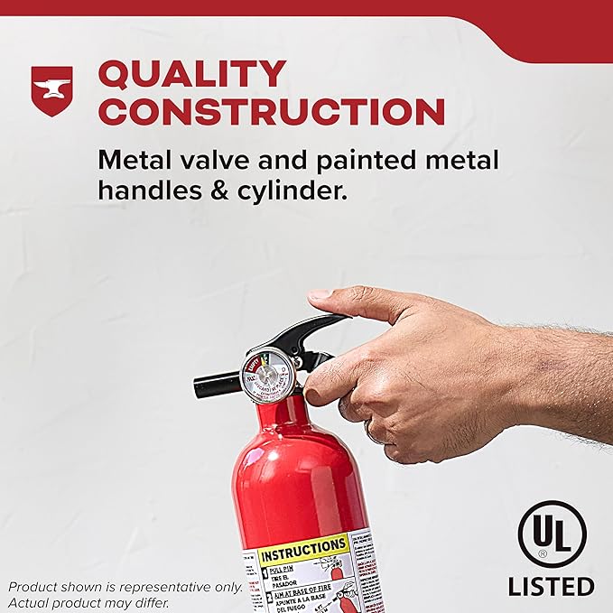 Kidde Basic Fire Extinguisher for Home, Office, Residential, Single-Use, 5BC
