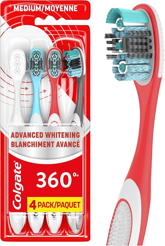 Colgate 360 Advanced Whitening Medium Toothbrush Pack