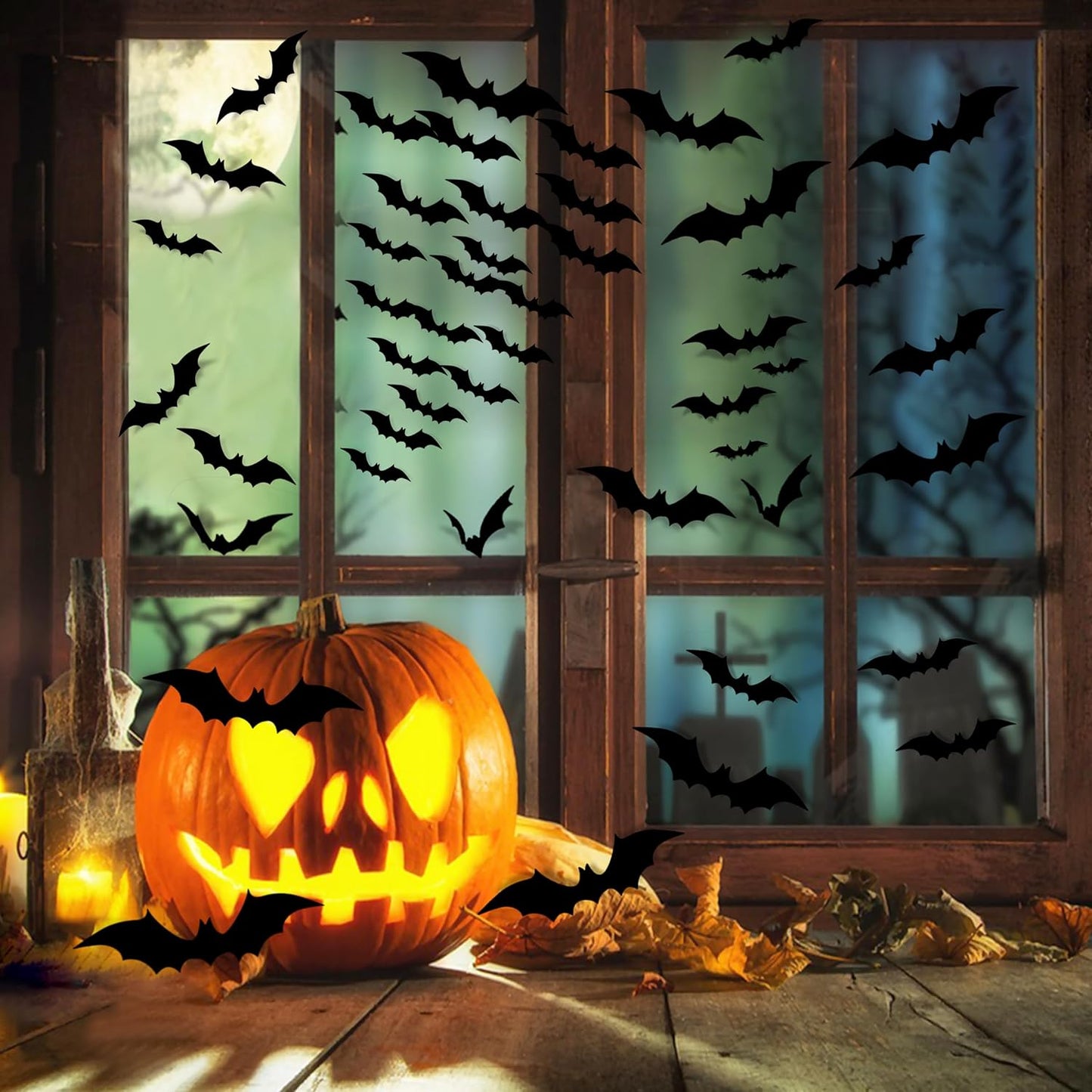 Hallween Decorations Bats Wall Decor 140PCS