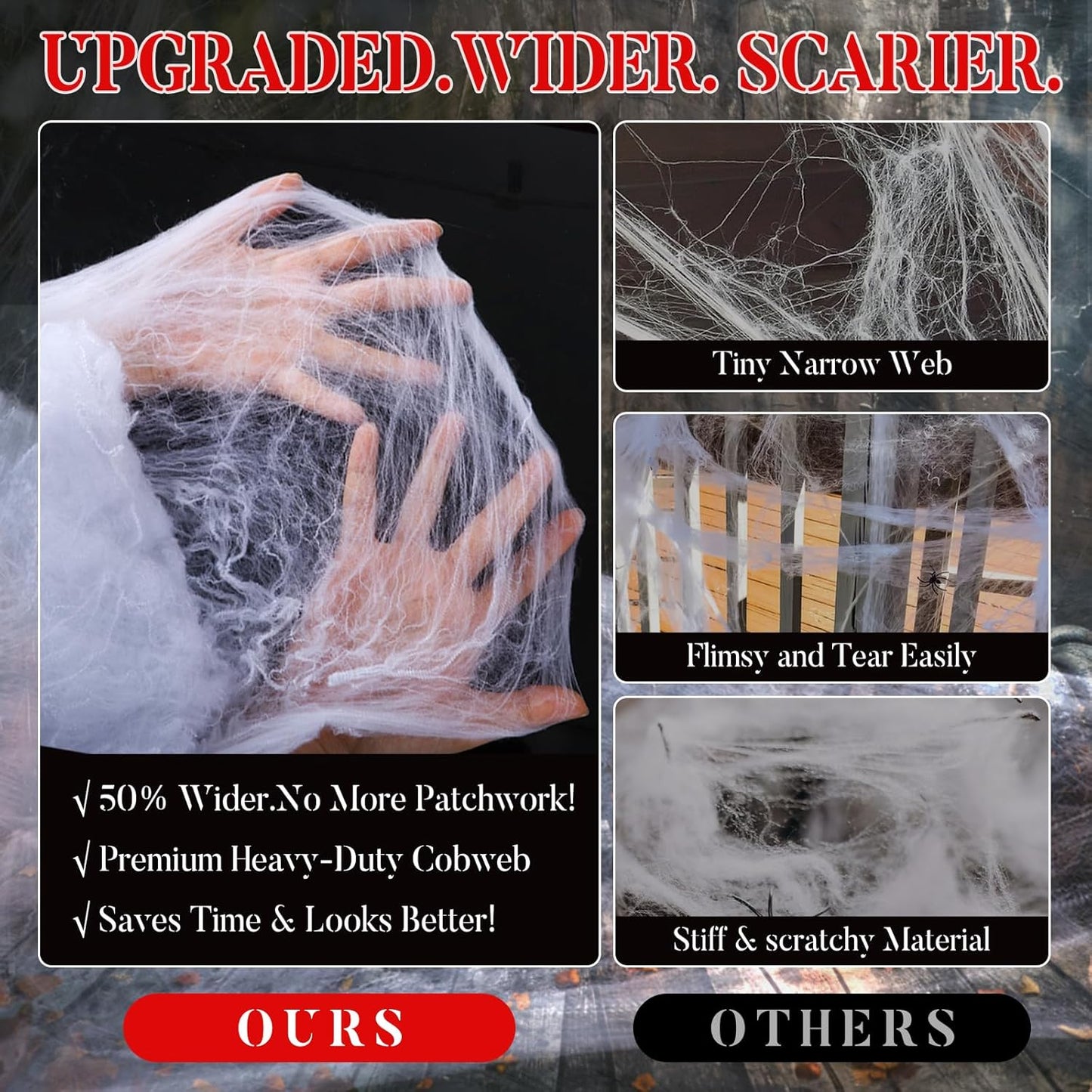 1400 Sqft Spider Webs Halloween Decorations Outdoor